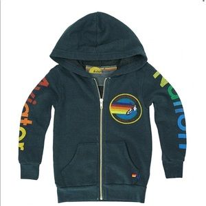 EUC charcoal Aviator Nation size 6 rainbow sweatshirt